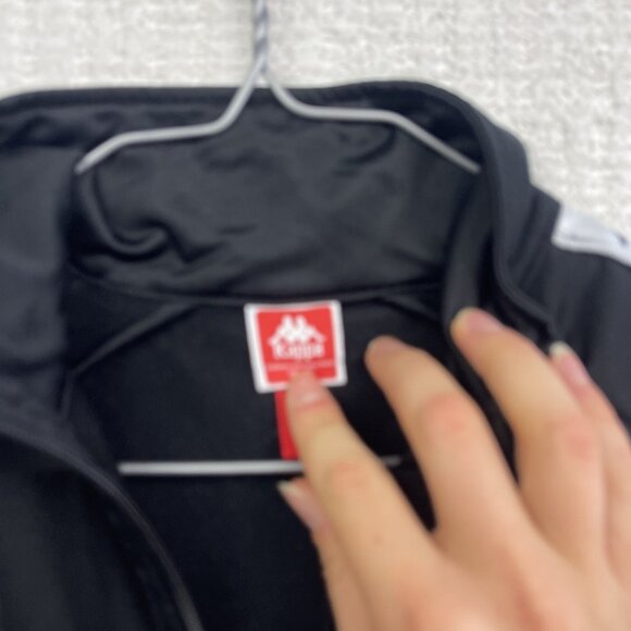 Kappa Black Track Jacket Omini Logo Tape Full Zip Retro Sportswear Women’s Sz S - Picture 6 of 14